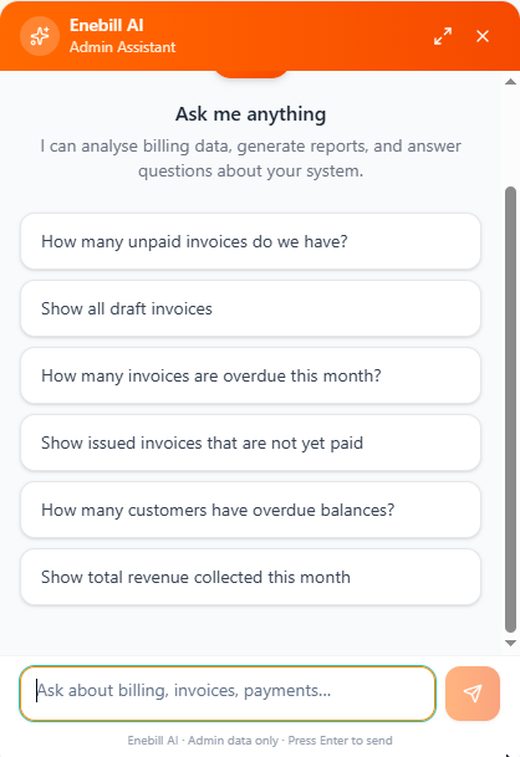 Enebill AI admin assistant